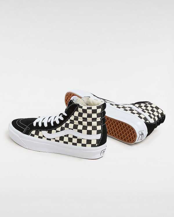 Black / White Vans Premium Sk8-Hi 38 Reissue Women Skate Shoes | VN0352719