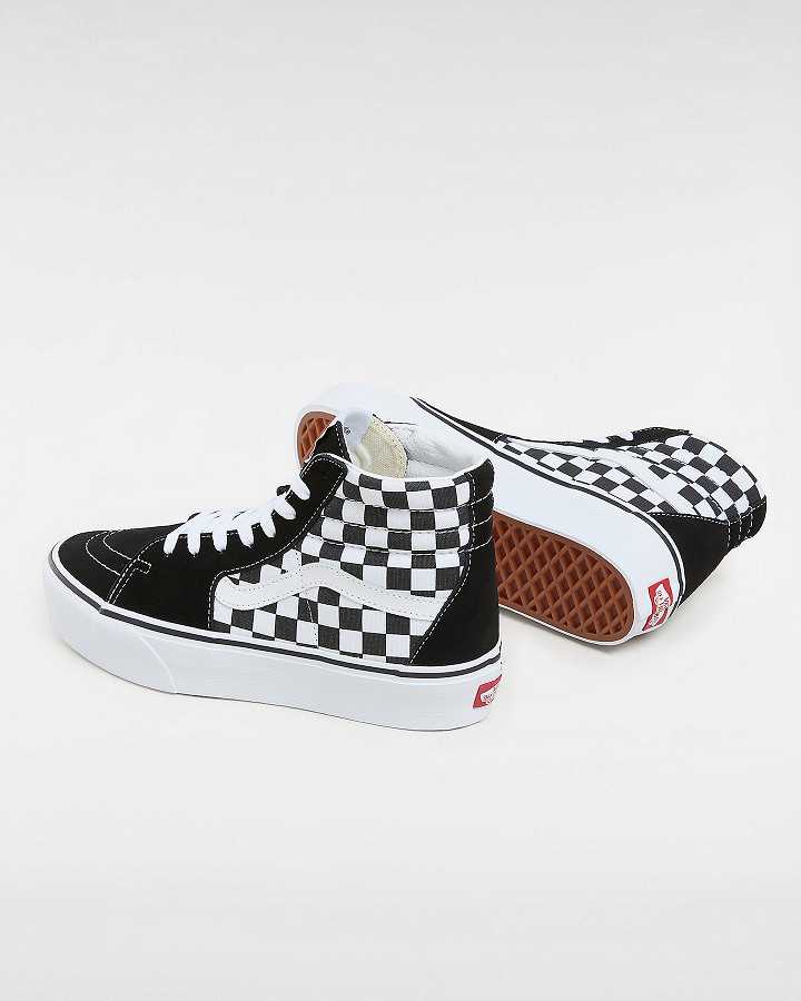 Black / White Vans Sk8-Hi Platform 2.0 Women Sneakers | VN1702635