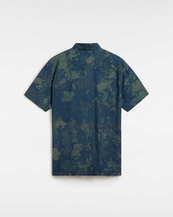 Blue Vans Camp Loose Collar Men Shirts | VN0319587