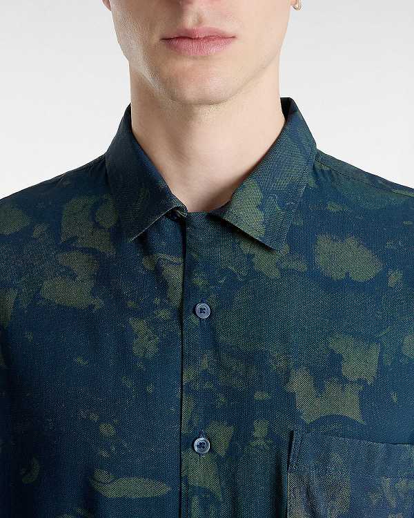 Blue Vans Camp Loose Collar Men Shirts | VN0319587