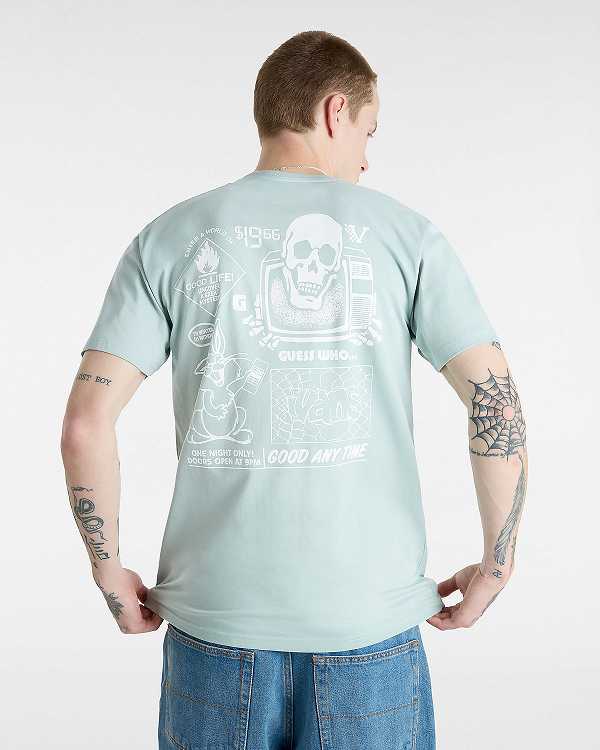 Blue Vans Crazy Eddy Men T Shirts | VN3207681