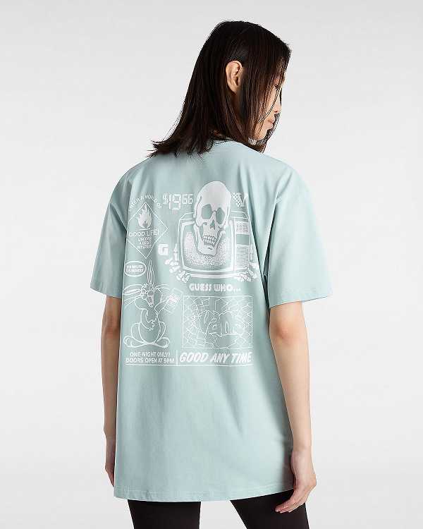 Blue Vans Crazy Eddy Women T Shirts | VN2496380