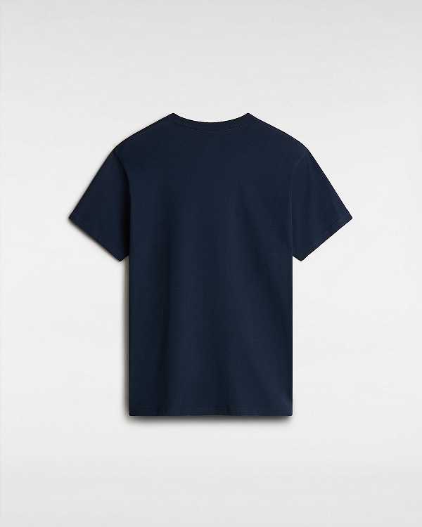 Blue Vans Left Chest Logo Women T Shirts | VN8109735