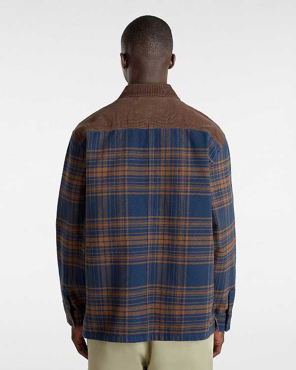 Blue Vans Nelson Heavyweight Shacket Men Shirts | VN1957084