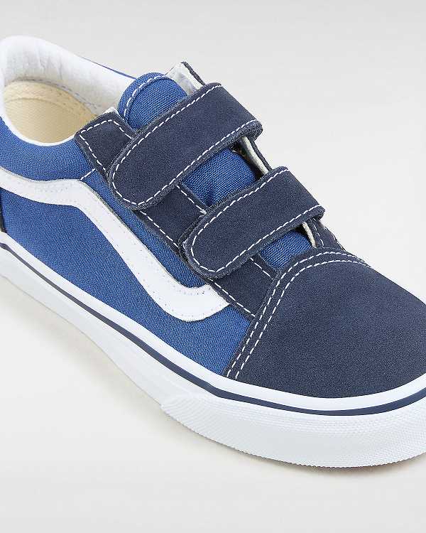 Blue Vans Old Skool Velcro (4-8 years) Kids' Sneakers | VN0213958