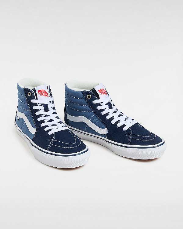 Blue Vans Sk8-Hi Men Skate Shoes | VN8350279