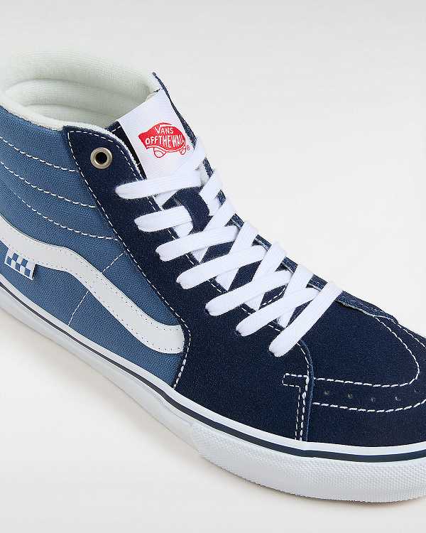 Blue Vans Sk8-Hi Men Skate Shoes | VN8350279