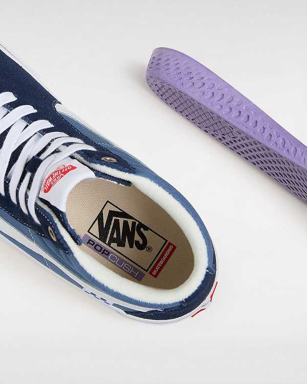 Blue Vans Sk8-Hi Men Skate Shoes | VN8350279