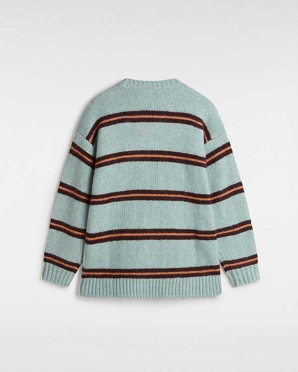 Blue Vans Suzie Stripe Crew Women Sweater | VN2078493