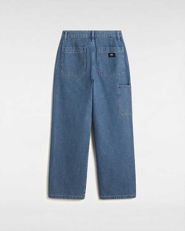 Blue Vans Union Relaxed Denim Carpenter Women Pants | VN1796840