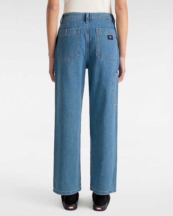 Blue Vans Union Relaxed Denim Carpenter Women Pants | VN1796840