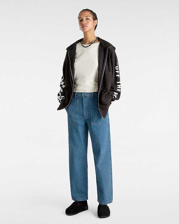 Blue Vans Union Relaxed Denim Carpenter Women Pants | VN1796840
