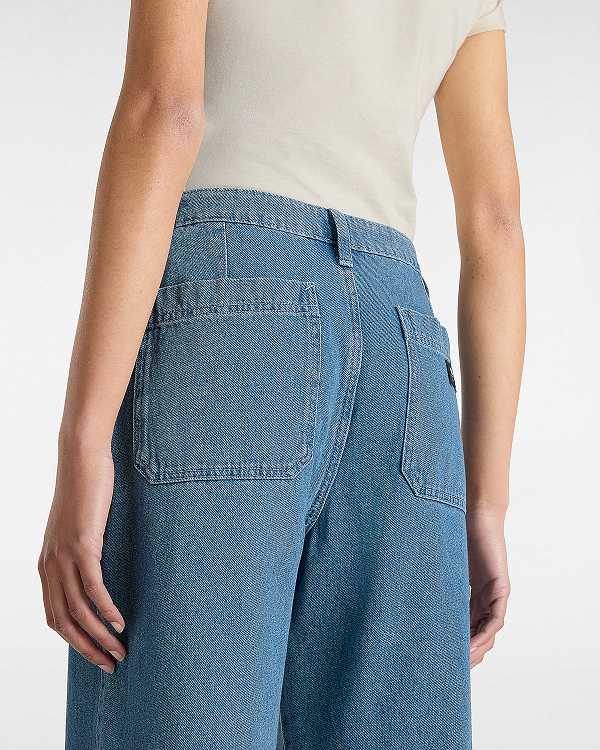 Blue Vans Union Relaxed Denim Carpenter Women Pants | VN1796840
