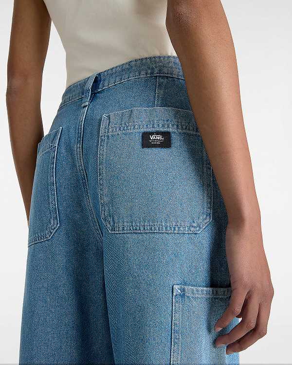 Blue Vans Union Relaxed Denim Carpenter Women Pants | VN1796840