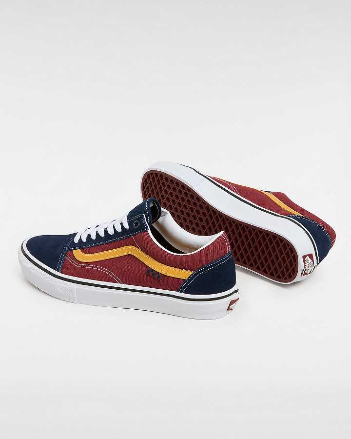 Blue / Burgundy Vans Old Skool Men Skate Shoes | VN0743568