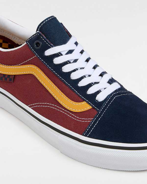 Blue / Burgundy Vans Old Skool Men Skate Shoes | VN0743568