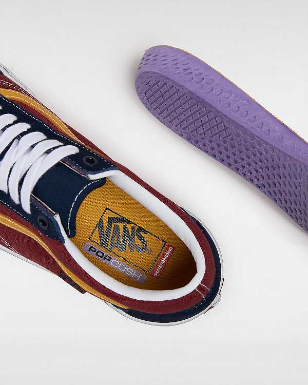 Blue / Burgundy Vans Old Skool Men Skate Shoes | VN0743568