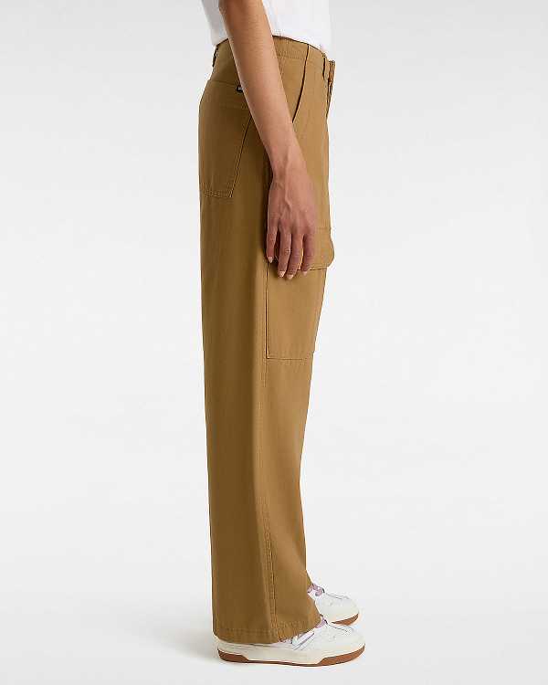 Brown Vans Arroyo Wide Leg Cargo Women Pants | VN2897130