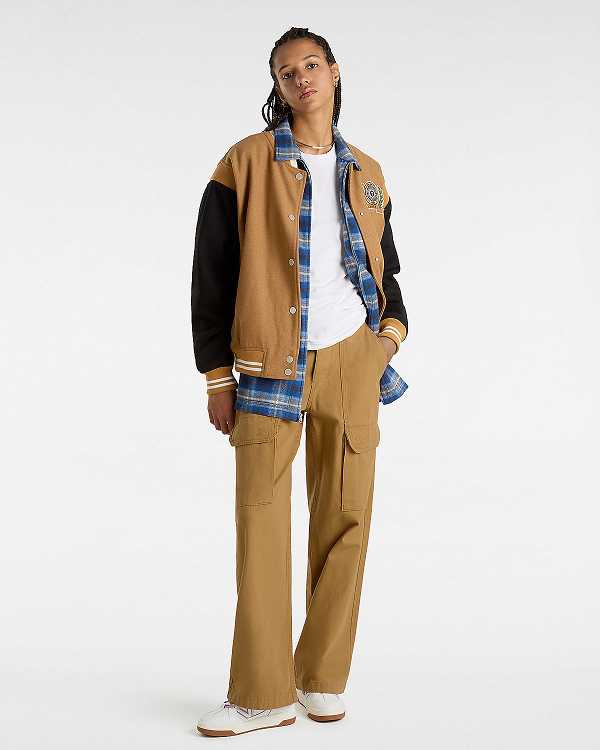 Brown Vans Arroyo Wide Leg Cargo Women Pants | VN2897130