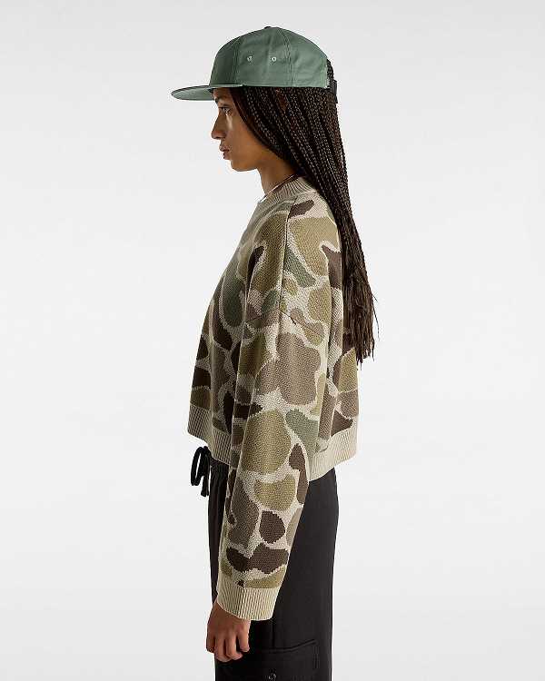 Brown Vans Cammile Camo Women Sweater | VN4610359