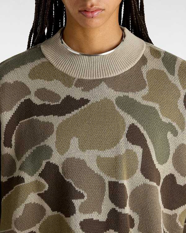 Brown Vans Cammile Camo Women Sweater | VN4610359