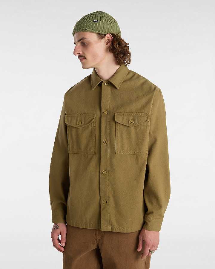 Brown Vans Coldgroove Shacket Men Shirts | VN3946158