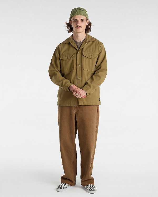 Brown Vans Coldgroove Shacket Men Shirts | VN3946158