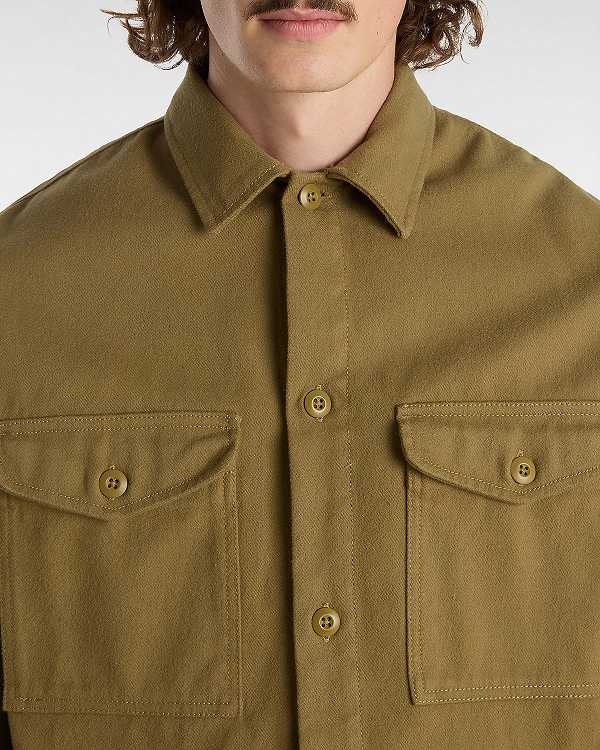 Brown Vans Coldgroove Shacket Men Shirts | VN3946158