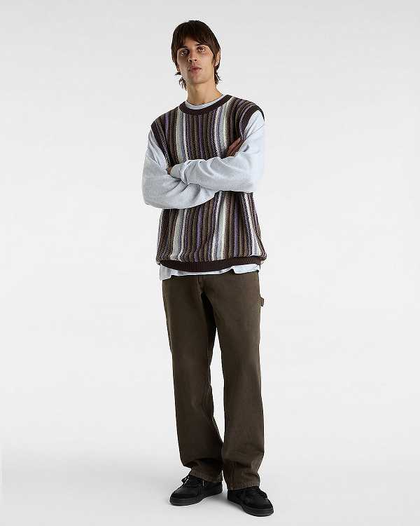 Brown Vans Drill Carpenter Men Pants | VN2874065