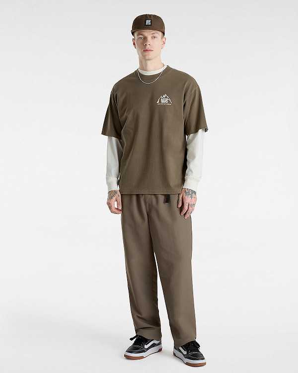 Brown Vans MTE Crestline Men T Shirts | VN7528603