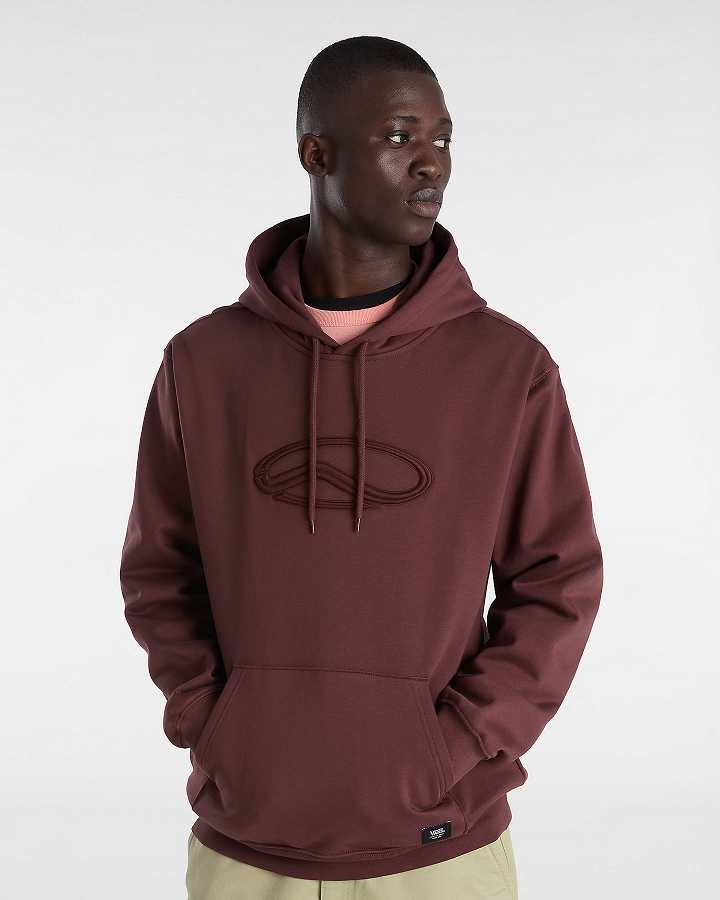 Brown Vans Oval Loose Men Hoodie | VN2705138