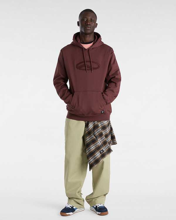 Brown Vans Oval Loose Men Hoodie | VN2705138