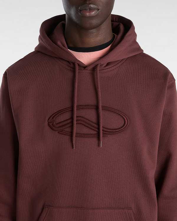 Brown Vans Oval Loose Men Hoodie | VN2705138