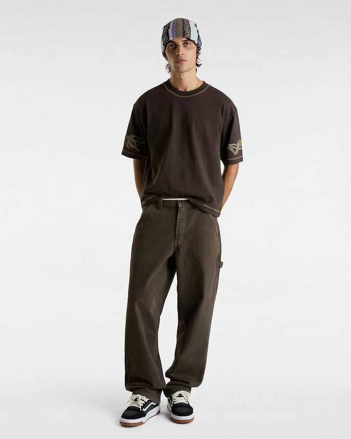 Brown Vans Skate Mike Gigliotti Tribal Men T Shirts | VN0564283
