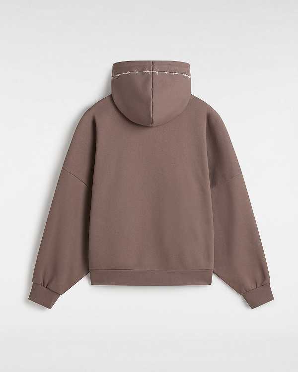 Brown Vans Skate Wire Loose Women Hoodie | VN1935784