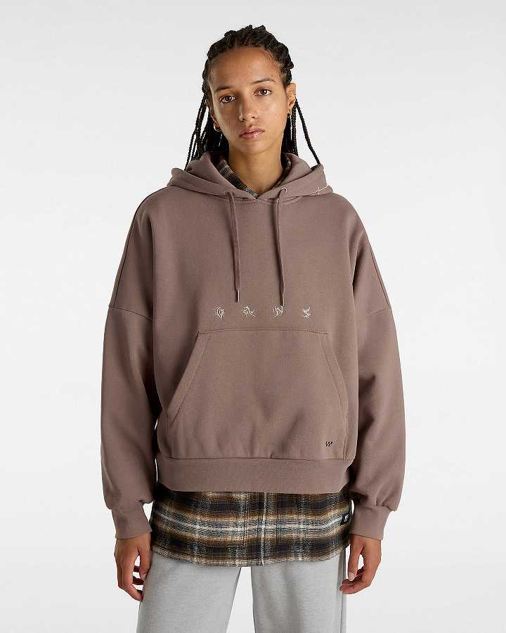 Brown Vans Skate Wire Loose Women Hoodie | VN1935784
