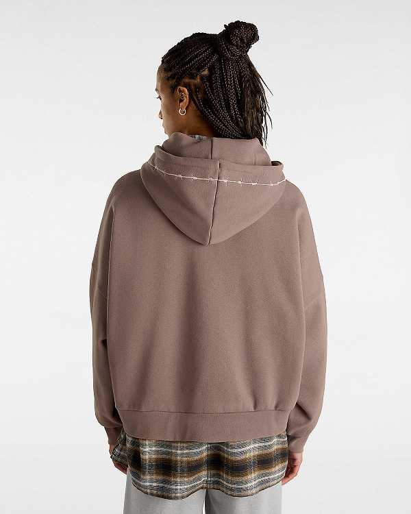 Brown Vans Skate Wire Loose Women Hoodie | VN1935784