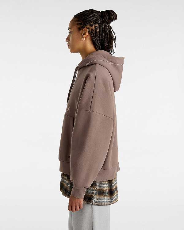 Brown Vans Skate Wire Loose Women Hoodie | VN1935784