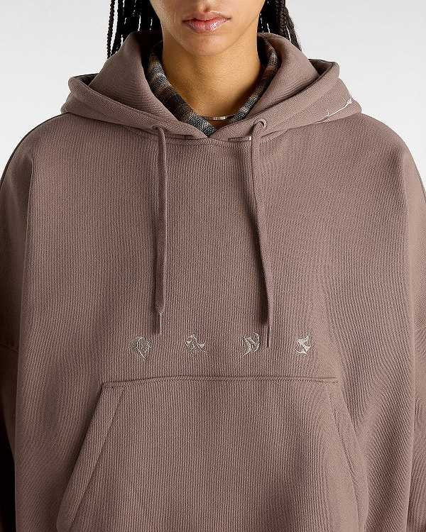 Brown Vans Skate Wire Loose Women Hoodie | VN1935784