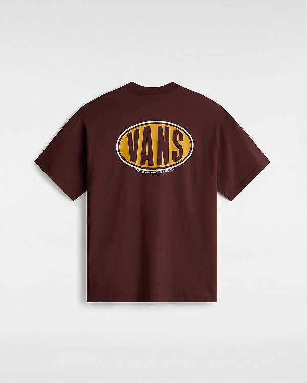 Brown Vans Spray On Men T Shirts | VN1340896