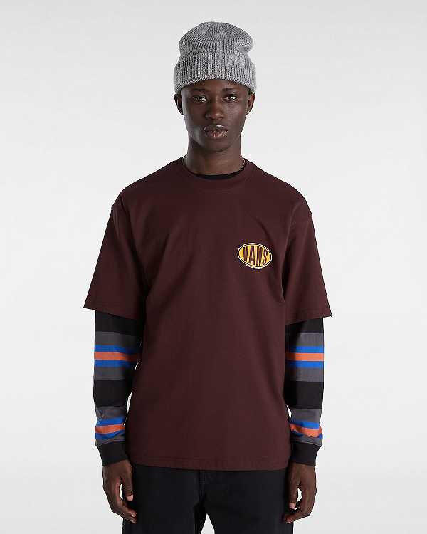 Brown Vans Spray On Men T Shirts | VN1340896