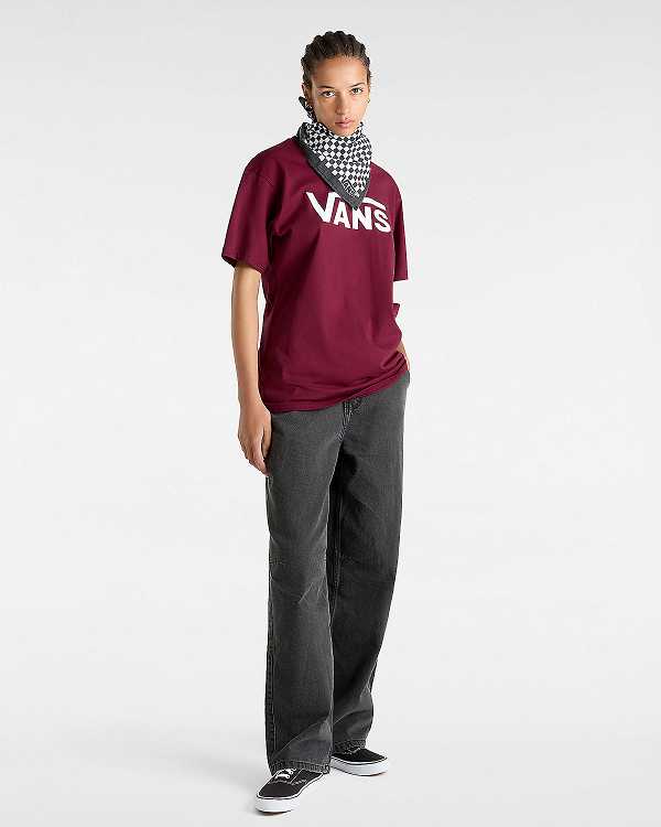 Burgundy Vans Classic Men T Shirts | VN5032817