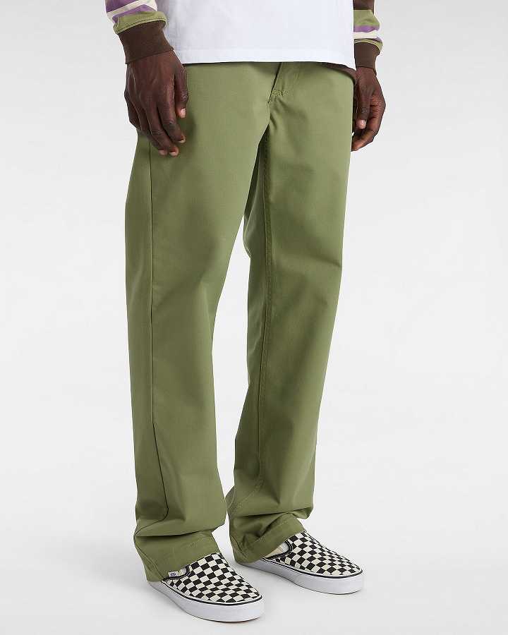 Green Vans Authentic Chino Relaxed Men Pants | VN6740582