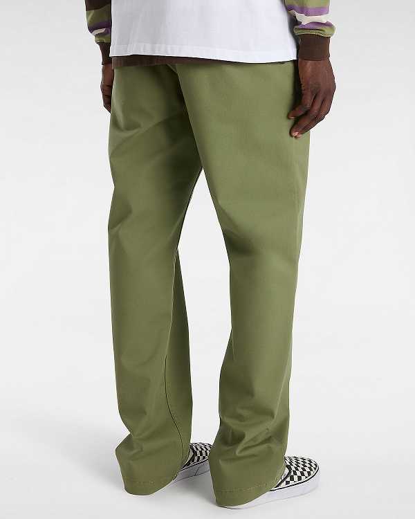 Green Vans Authentic Chino Relaxed Men Pants | VN6740582