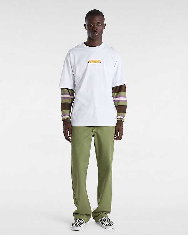 Green Vans Authentic Chino Relaxed Men Pants | VN6740582