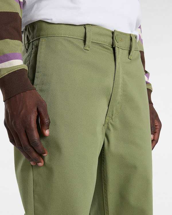 Green Vans Authentic Chino Relaxed Men Pants | VN6740582