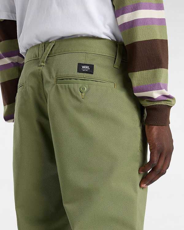 Green Vans Authentic Chino Relaxed Men Pants | VN6740582