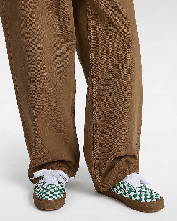 Green Vans Authentic Men Sneakers | VN4617395