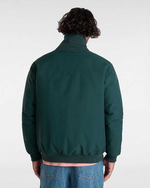 Green Vans Clifton Down Men Bomber Jackets | VN4589073