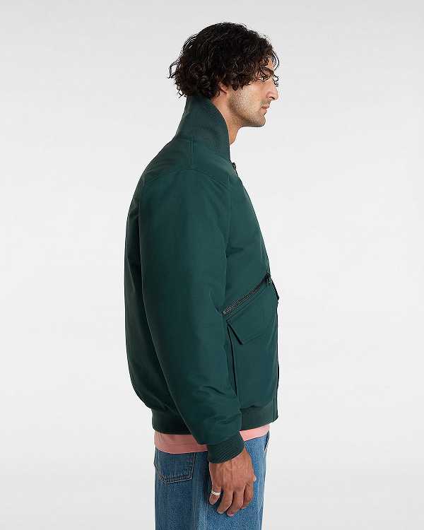 Green Vans Clifton Down Men Bomber Jackets | VN4589073